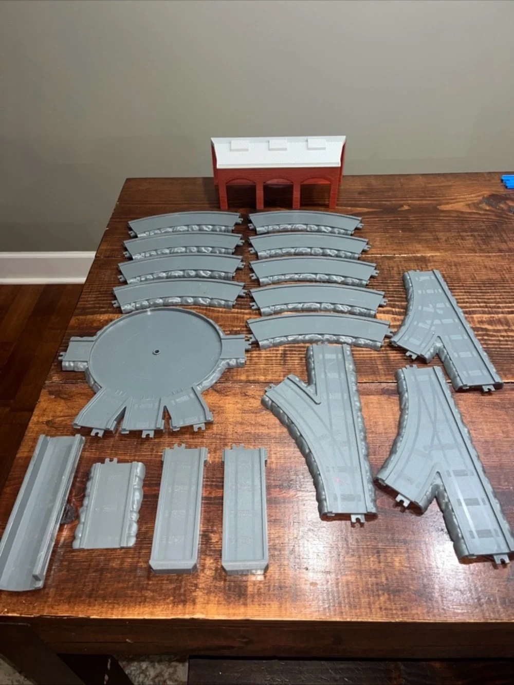 Gray Kids Toy Track and Turntable Playset - Unbranded